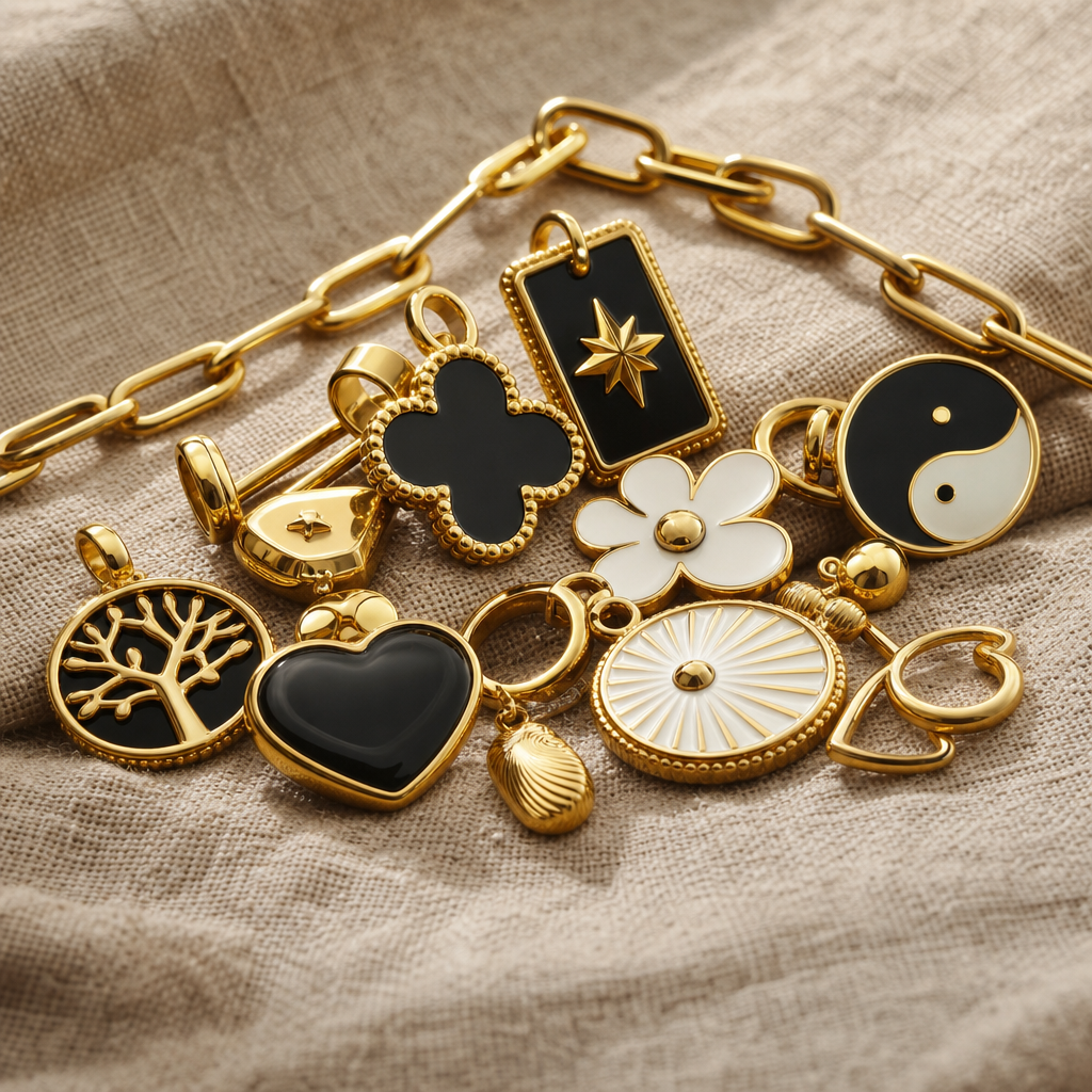 Close-up of a 316L enamel charm on a QC card with scale and traceability labels
