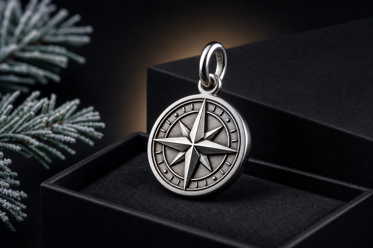 A clean studio shot of a single 316L stainless steel charm on a white background, showcasing a precise bail and polished surface to illustrate finish quality.