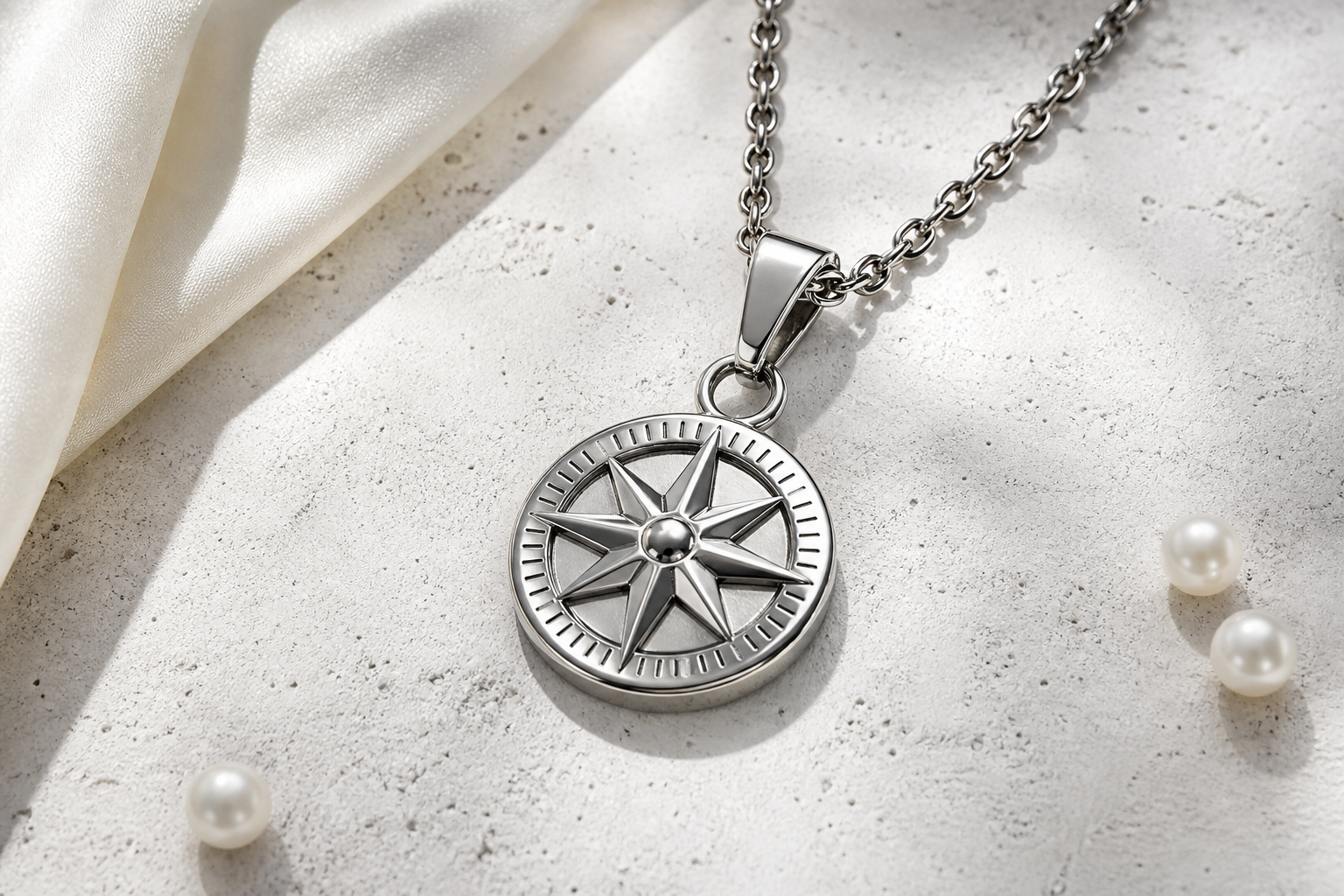 Close-up of a PVD gold-plated 316L stainless steel charm on white background