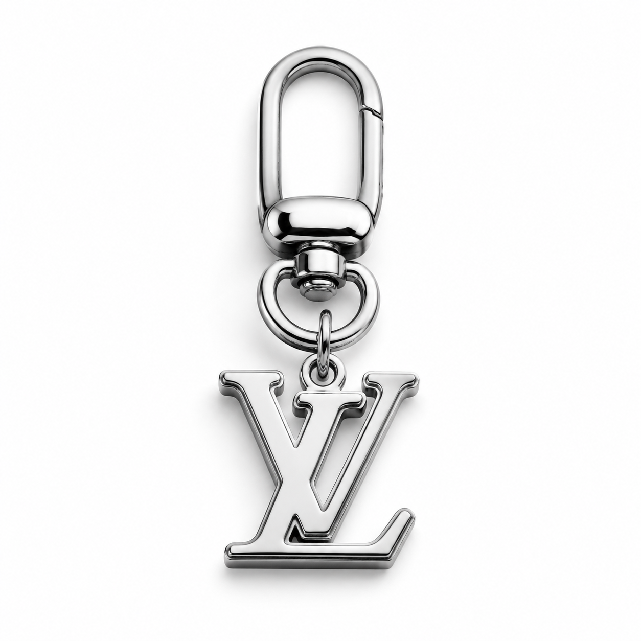 Close-up of a 316L stainless steel charm on a clean white background with visible engraving