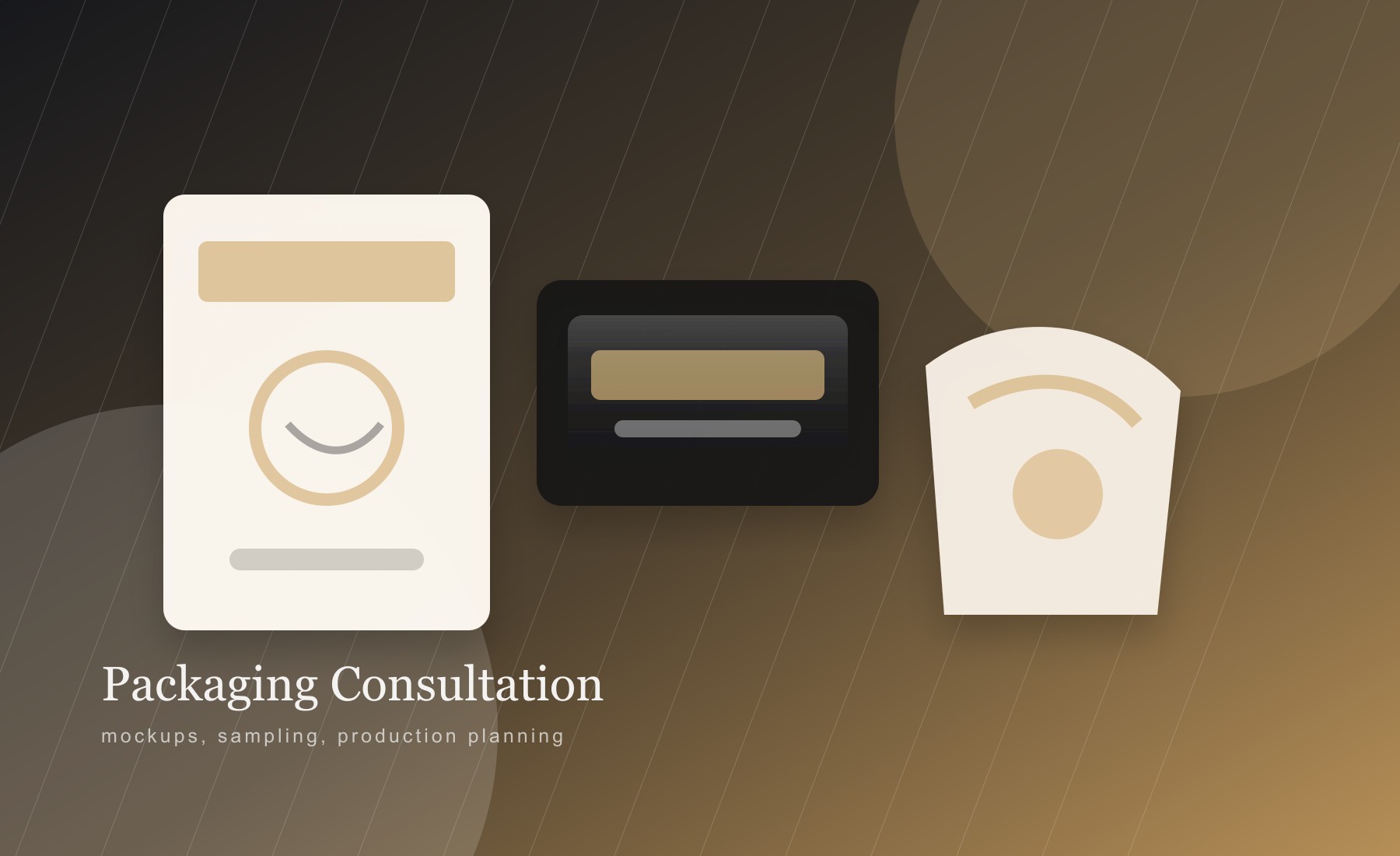 Packaging consultation mockup with branded retail materials